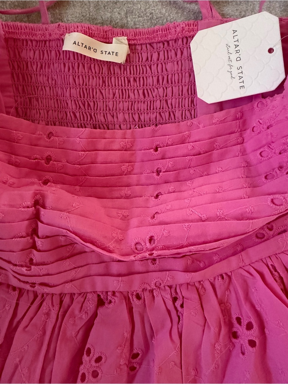 Altar'd State Hot Pink Eyelet Sundress for Girls - Picture 3 of 3